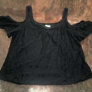 Black tank top with cuff sleeves